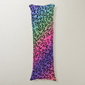 レインボーレオパードプリント-スムーズブレンド ボディピロー (正面縦)