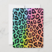 レインボーレオパードローラースケート誕生日招待状 招待状 (裏面)