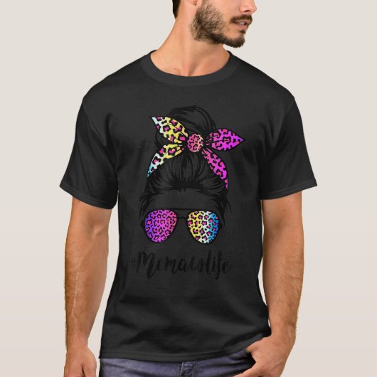 レインボーレオパード乱雑パンとのミュー母 Tシャツ (正面)