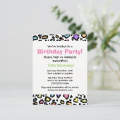 レインボーレオパード印刷バースデーパーティーの招待 招待状 (スタンド正面)