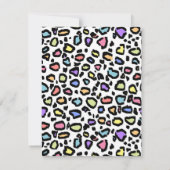 レインボーレオパード印刷バースデーパーティーの招待 招待状 (裏面)