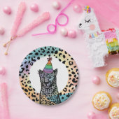 レインボーレオパード紙プレートバースデーパーティー ペーパープレート (パーティー)