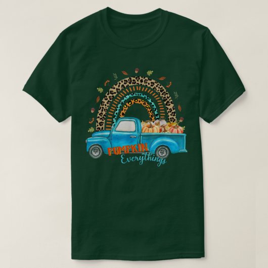レインボーレオパード車かぼちゃすべて,秋,アウトゥ Tシャツ (デザイン正面)