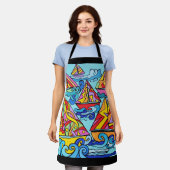 レインボーレガッタ エプロン (着用した状態)