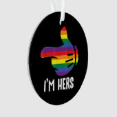 レインボーレズビアンカップルおもしろいLGBTプライドM オーナメント (正面)