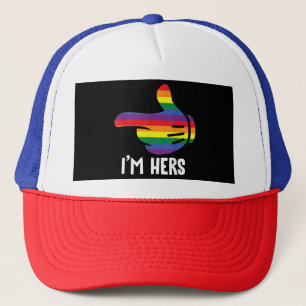 レインボーレズビアンカップルおもしろいLGBTプライドM キャップ