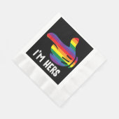 レインボーレズビアンカップルおもしろいLGBTプライドM 縁ありランチョンナプキン (角)