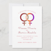 レインボーレズビアン結婚式招待状 招待状 (正面)