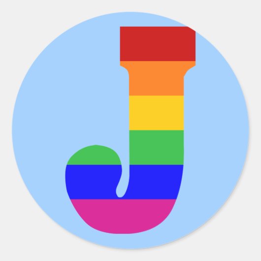 レインボーレターJ ラウンドシール (正面)