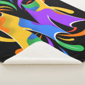 レインボーレターMモノグラム抽象芸術 シェルパブランケット (3/4)