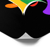 レインボーレターMモノグラム抽象芸術 ポスター (角)