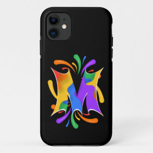 レインボーレターMモノグラム抽象芸術 iPhone 11 ケース