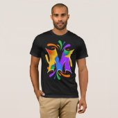 レインボーレターMモノグラム抽象芸術 Tシャツ (正面フル)