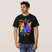 レインボーレターMモノグラム抽象芸術 Tシャツ (正面フル)