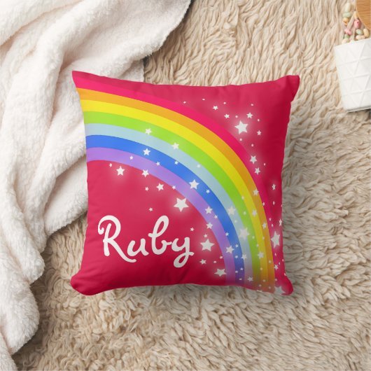 レインボーレッドスカイガールズ名前をカスタムする クッション (ブランケット)