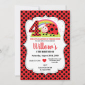 レインボーレディバグ4thバースデー招待状ガール 招待状 (正面)