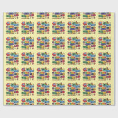 レインボーレトロゲーム：レトロなデザイン ラッピングペーパー (フラット)