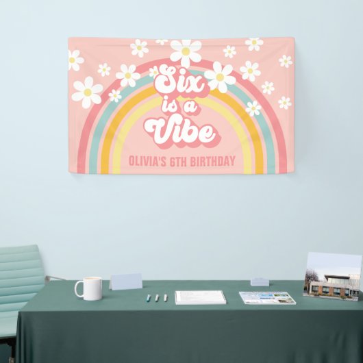 レインボーレトロシックスはVibe Groovy 6誕生日 横断幕 (トレードショー)
