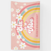 レインボーレトロシックスはVibe Groovy 6誕生日 横断幕 (縦)