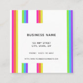 レインボーレトロストライプアーティスト スクエア名刺 (裏面)