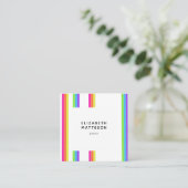 レインボーレトロストライプアーティスト スクエア名刺 (スタンド正面)