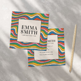 レインボーレトロストライプズ スクエア名刺