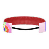 レインボーレトロスパイラルアートアブストラクションピンク アスレチックヘッドバンド (裏面)