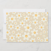 レインボーレトロデイジー写真1st誕生日招待状 ノートカード (裏面)