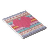 レインボーレトロハートウフェイクールニットバレンタイン ノートパッド (アングル)