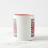 レインボーレトロハートフェイクウールニットバレンタイン ツートーンマグカップ (中央)