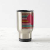 レインボーレトロハートフェイクウールニットバレンタイン トラベルマグ (中央)