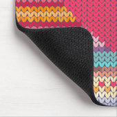 レインボーレトロハートフェイクウールニットバレンタイン マウスパッド (コーナー)