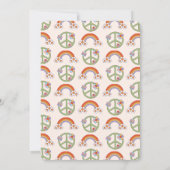 レインボーレトロヒッパイピース&ラブ誕生日 招待状 (裏面)