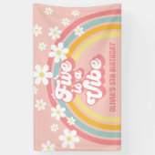 レインボーレトロファイブはヴィーブグルーヴィー5番目の誕生日 横断幕 (縦)