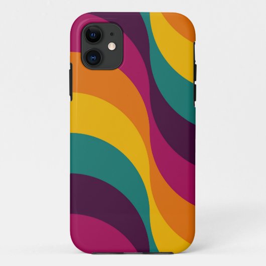 レインボーレトロ波形パターン2 Case-Mate iPhoneケース (裏面)