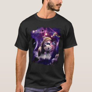 レインボーレーザールーム パンダの上でタコスを食べる猫 Tシャツ