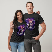 レインボーレーザールーム パンダの上でタコスを食べる猫 Tシャツ (ユニセックス)