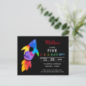 レインボーロケット船宇宙誕生日会 インビテーションポストカード (スタンド正面)