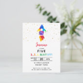 レインボーロケット船宇宙誕生日会 インビテーションポストカード (スタンド正面)