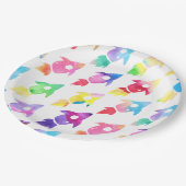 レインボーロケット船宇宙誕生日会 ペーパープレート (アングル)