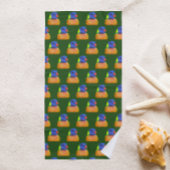 レインボーロリケートオウム模様 ビーチタオル