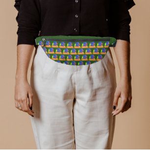 レインボーロリケートオウム模様 ファニーパック