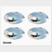 レインボーロリケートオーストラリアアートエフェクト 楕円形シール (シート)