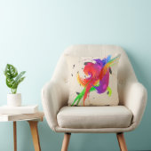 レインボーロリケート抽象芸術絵を描(ばちゃばちゃ)跳ねる クッション (椅子)
