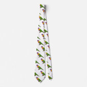 レインボーロリケート鳥の漫画イラストレーション ネクタイ (正面)