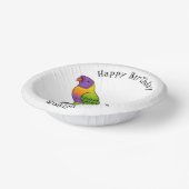 レインボーロリケート鳥の漫画イラストレーション ペーパーボウル (傾斜あり)