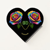 レインボーロングステムバラ- ノートブック (裏面)