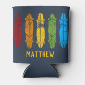 レインボーロングボードスケートボーパーソナライズされたド 缶クーラー (正面)