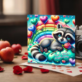 レインボーローズのラッコ バレンタインカード シーズンカード
