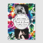 レインボーローズ ブラック＆ホワイト フラワー セーブ・ザ・デート (正面)